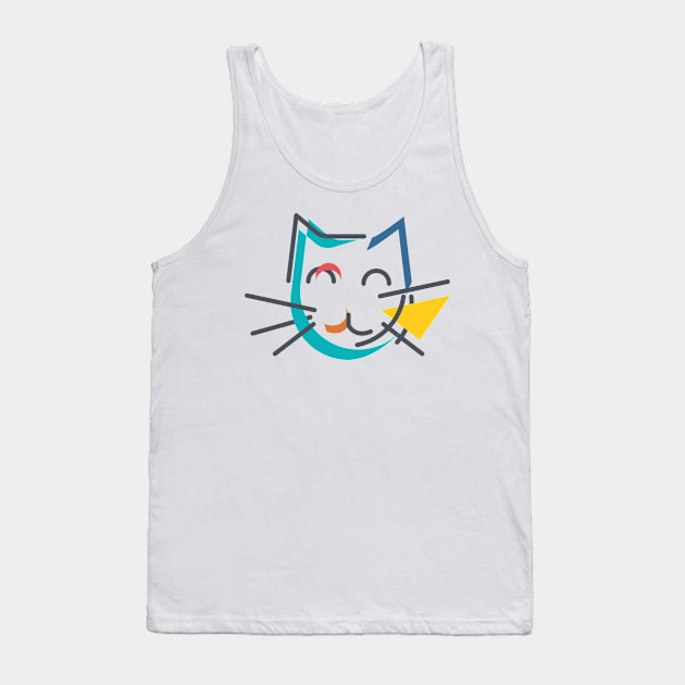 Cat face Tank Top by lakokakr